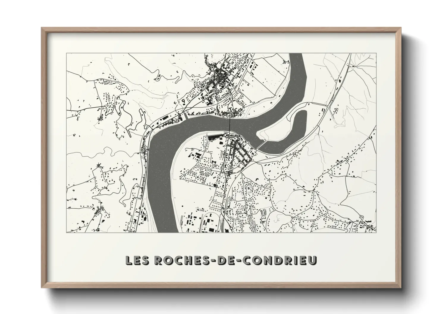 Une affiche de carte sur Les Roches-de-Condrieu