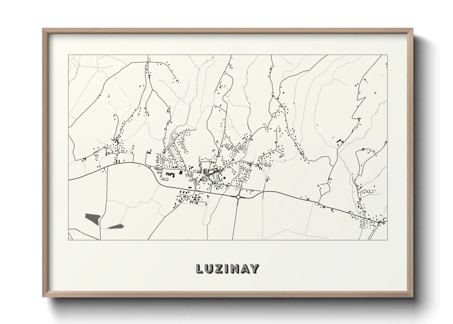 Une affiche de carte sur Luzinay