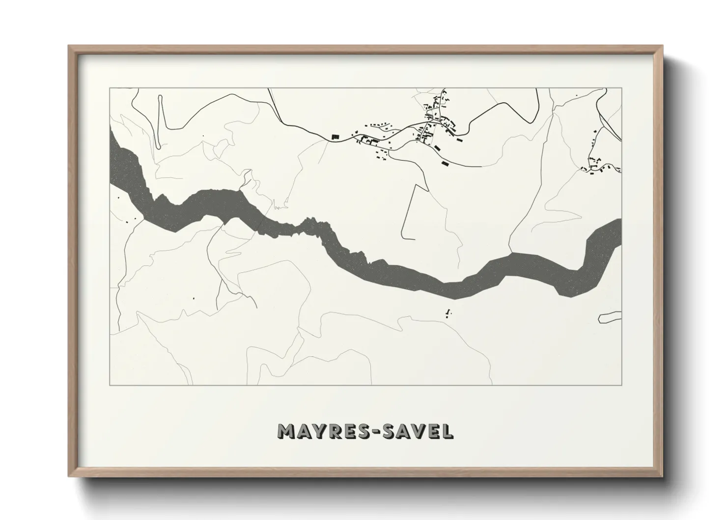 Une affiche de carte sur Mayres-Savel