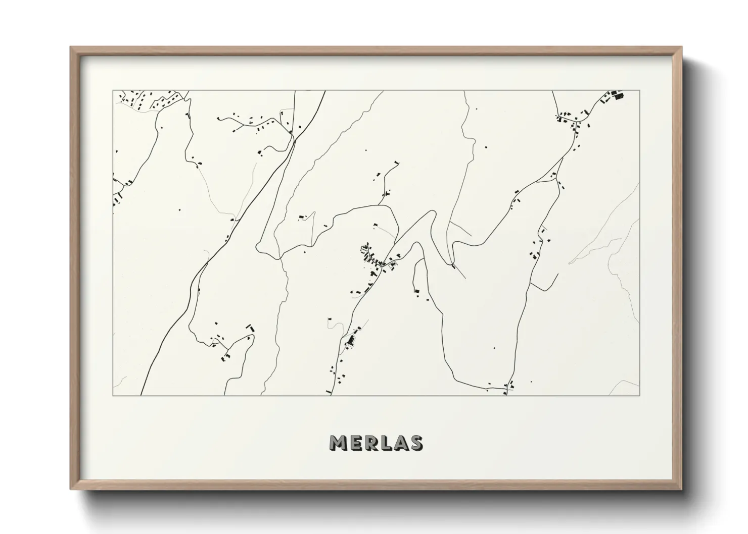 Une affiche de carte sur Merlas