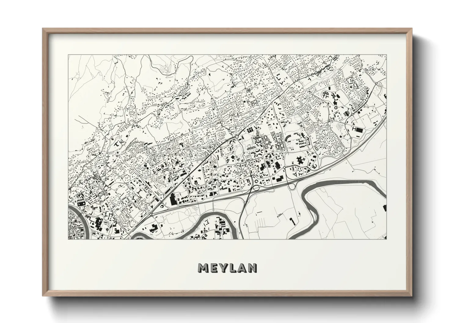 Une affiche de carte sur Meylan