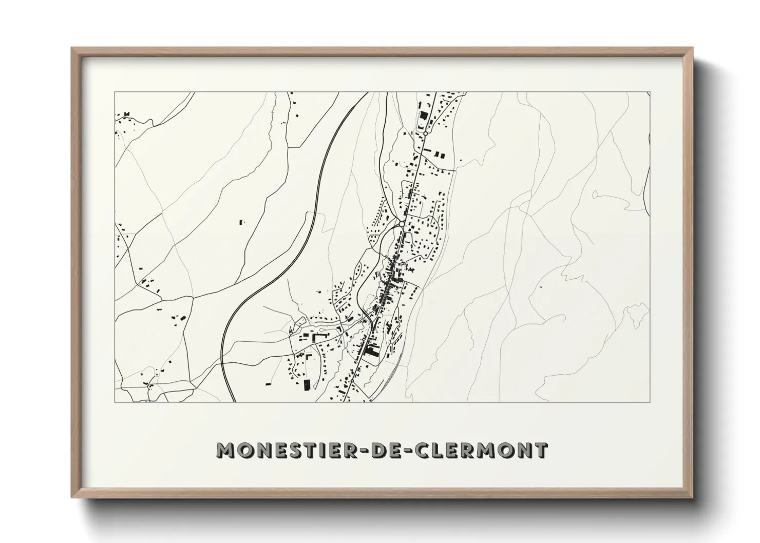 Une affiche de carte sur Monestier-de-Clermont