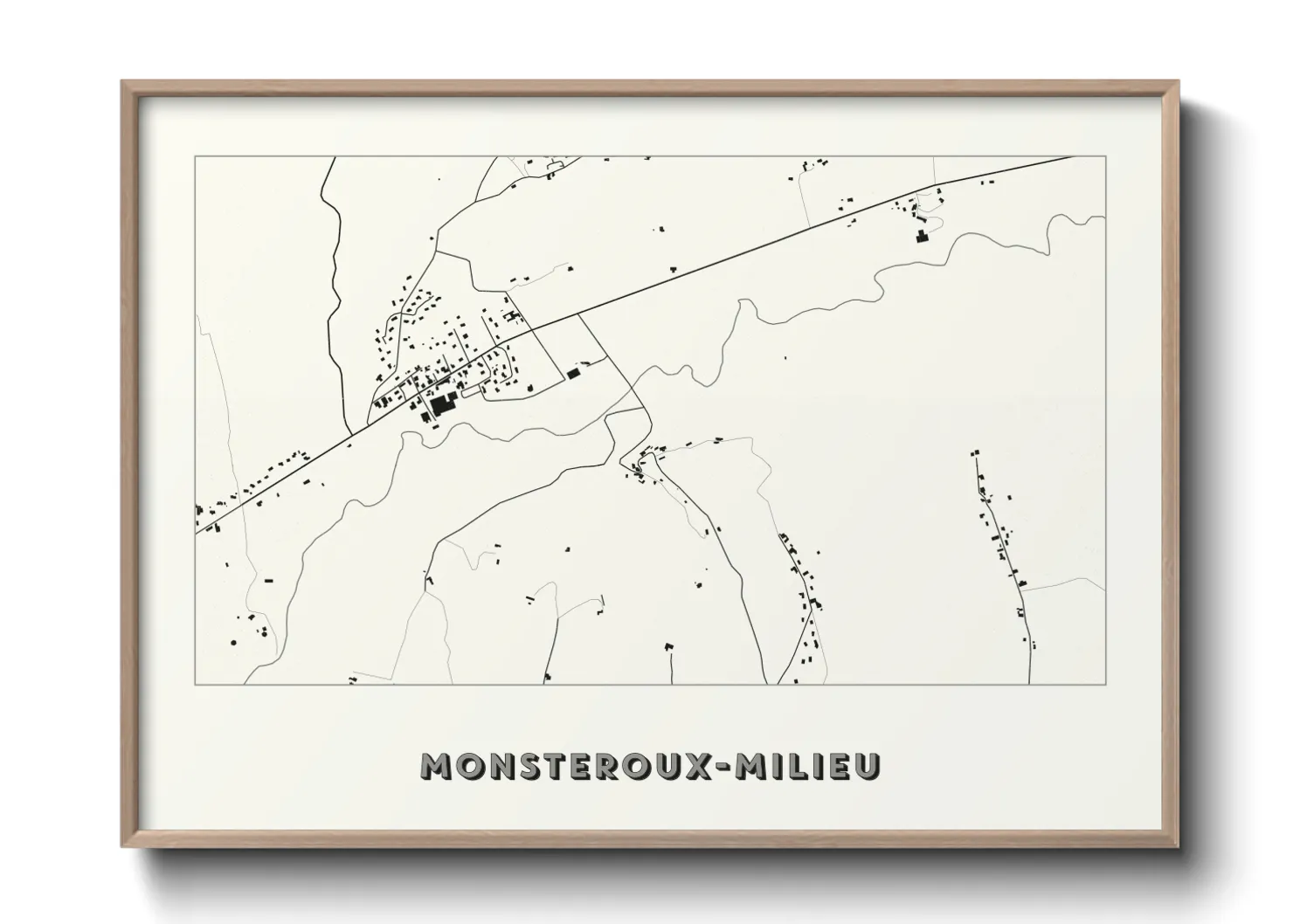 Une affiche de carte sur Monsteroux-Milieu