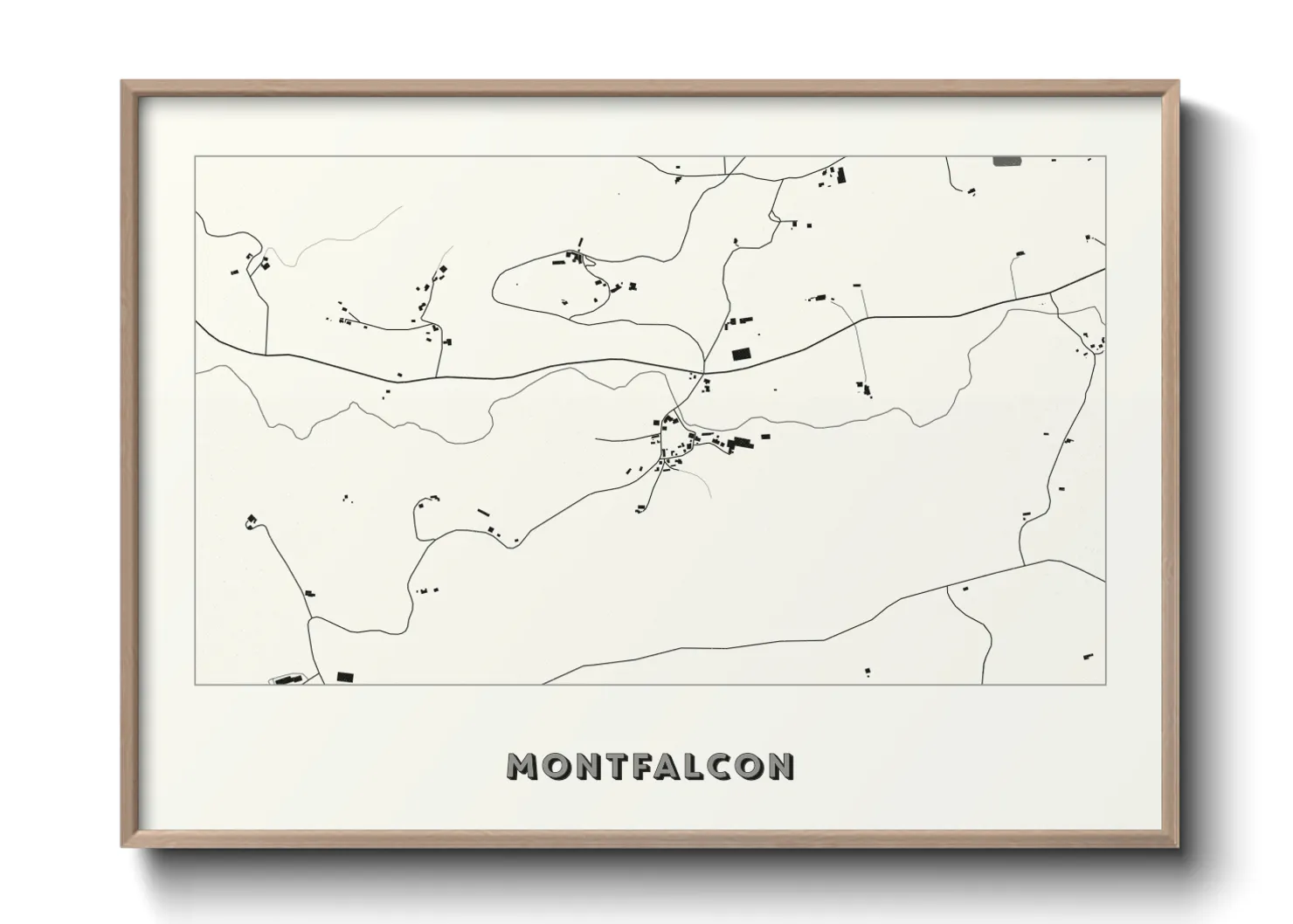 Une affiche de carte sur Montfalcon