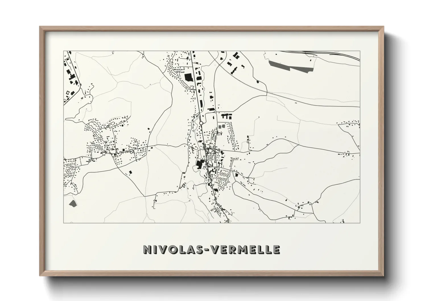 Une affiche de carte sur Nivolas-Vermelle