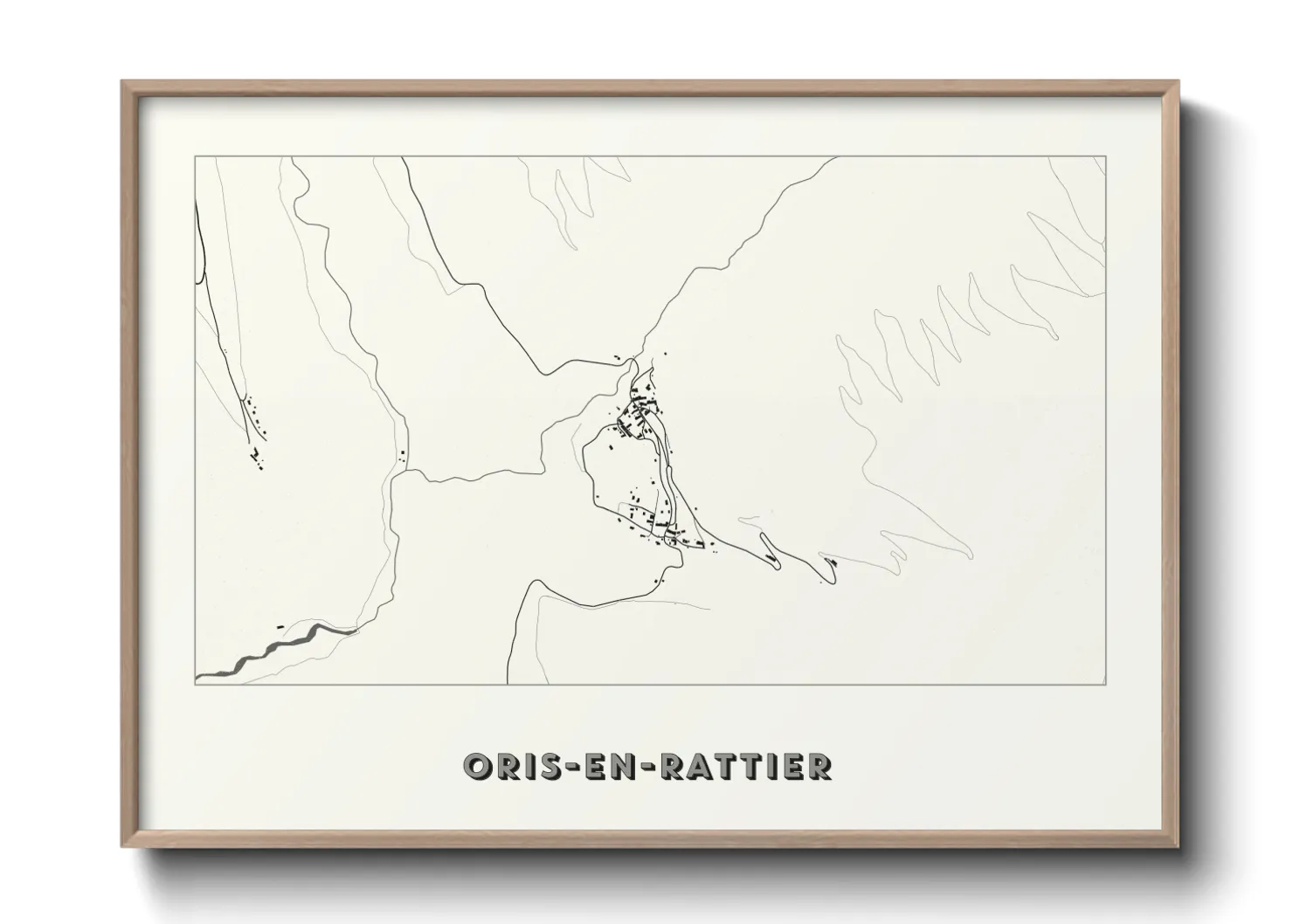 Une affiche de carte sur Oris-en-Rattier
