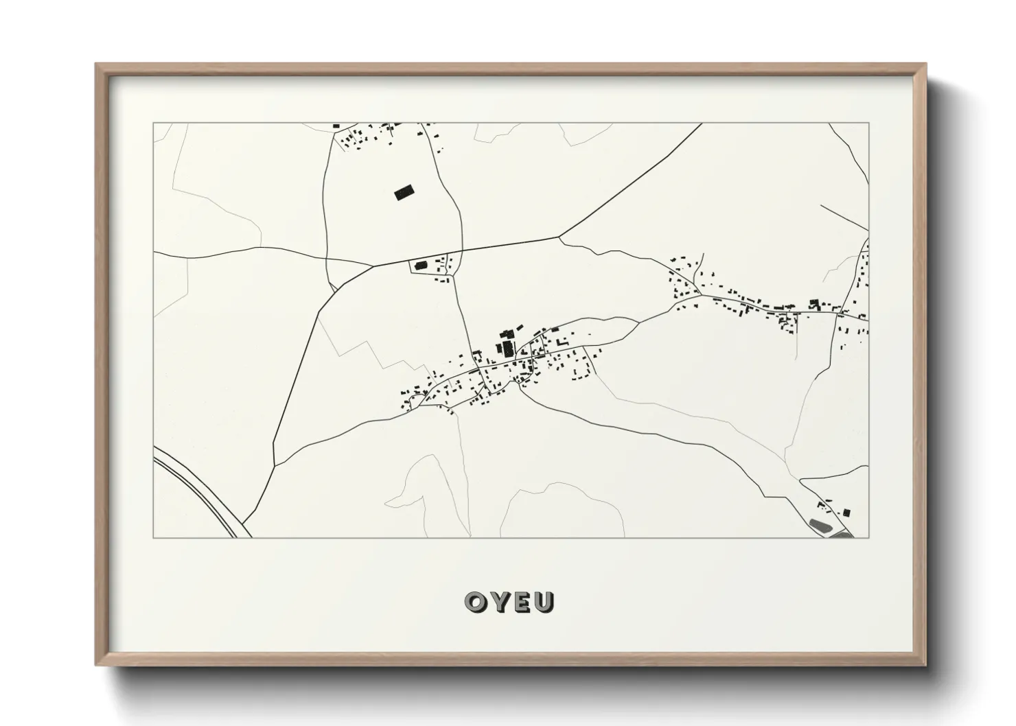 Une affiche de carte sur Oyeu