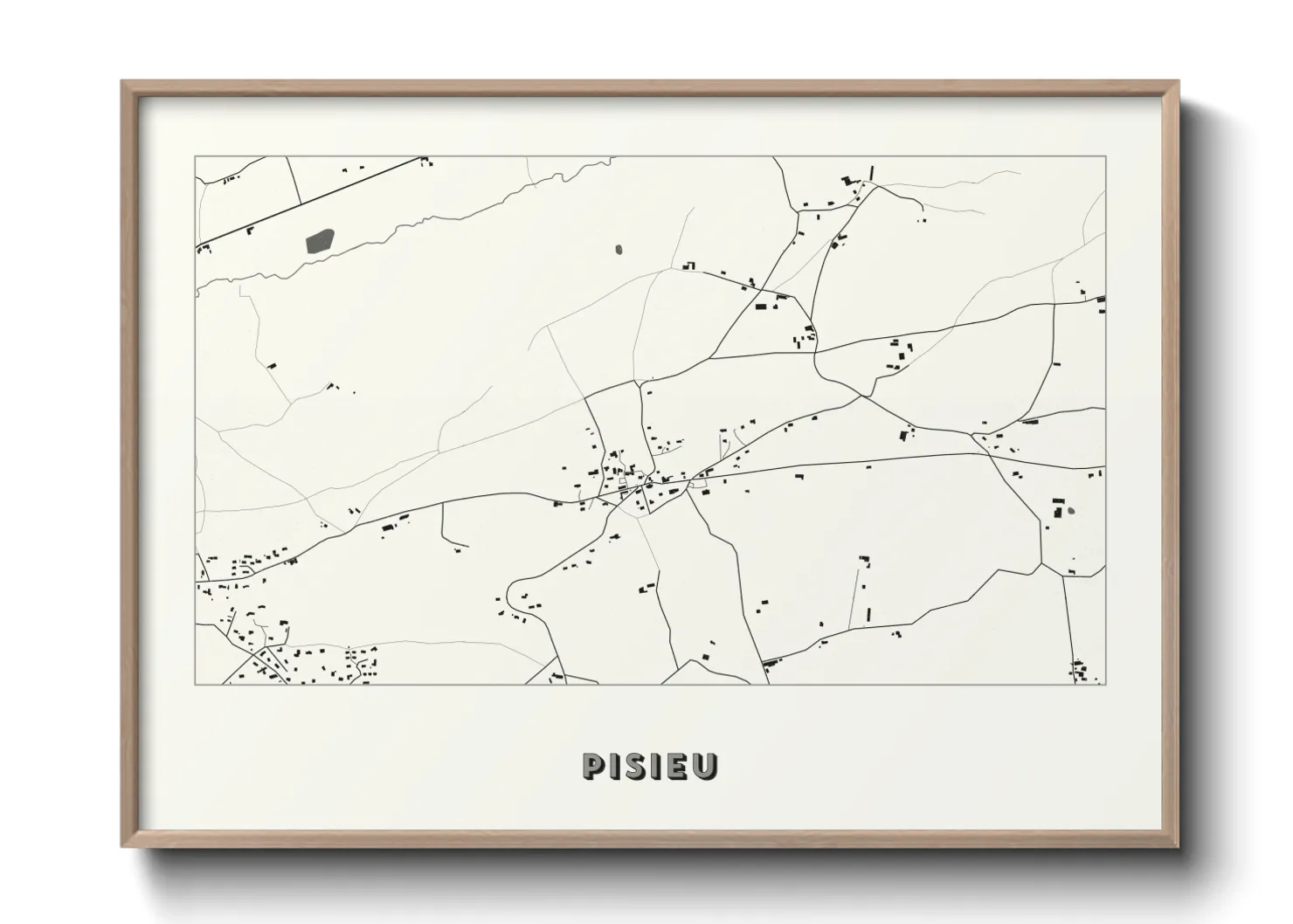 Une affiche de carte sur Pisieu