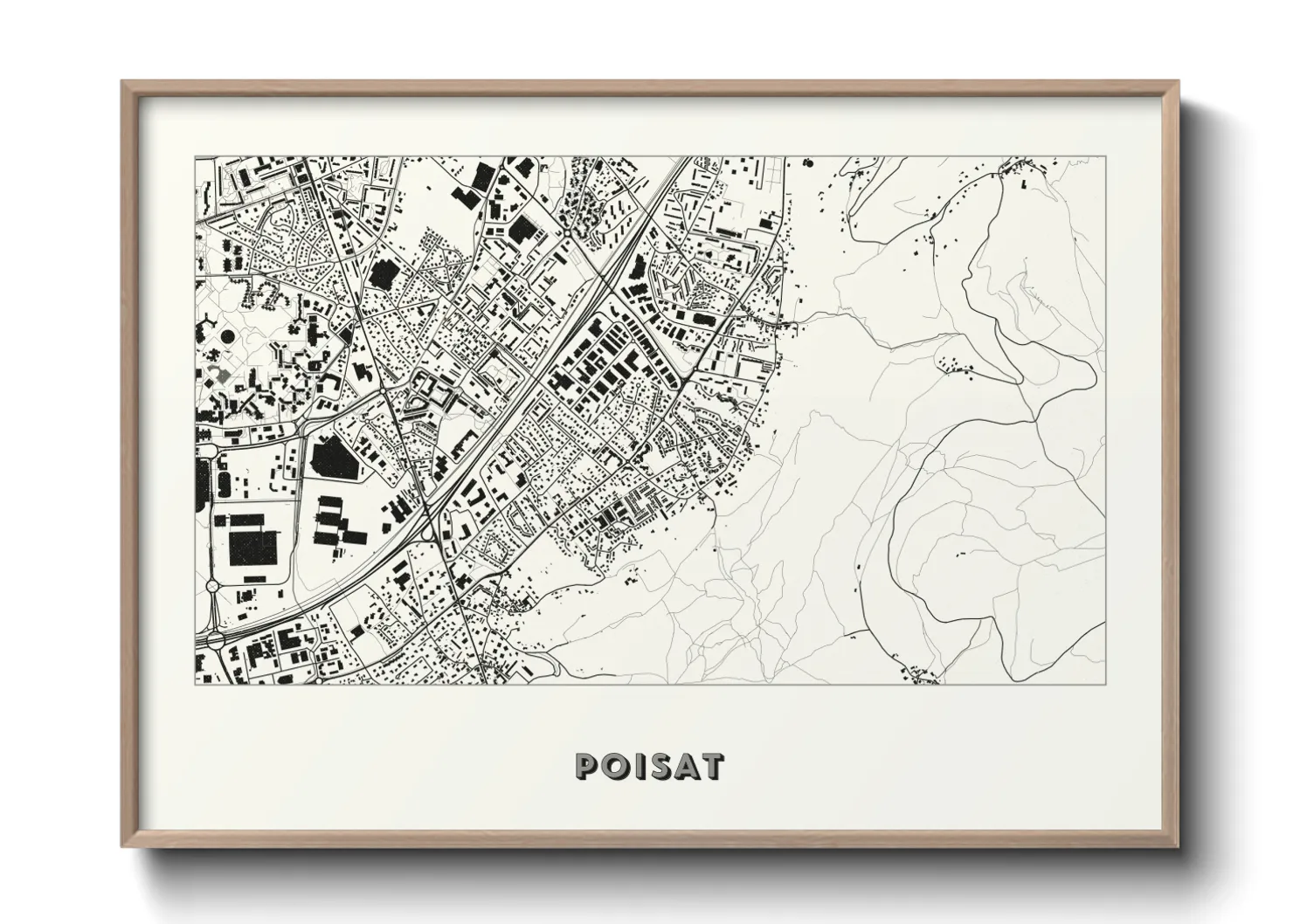 Une affiche de carte sur Poisat