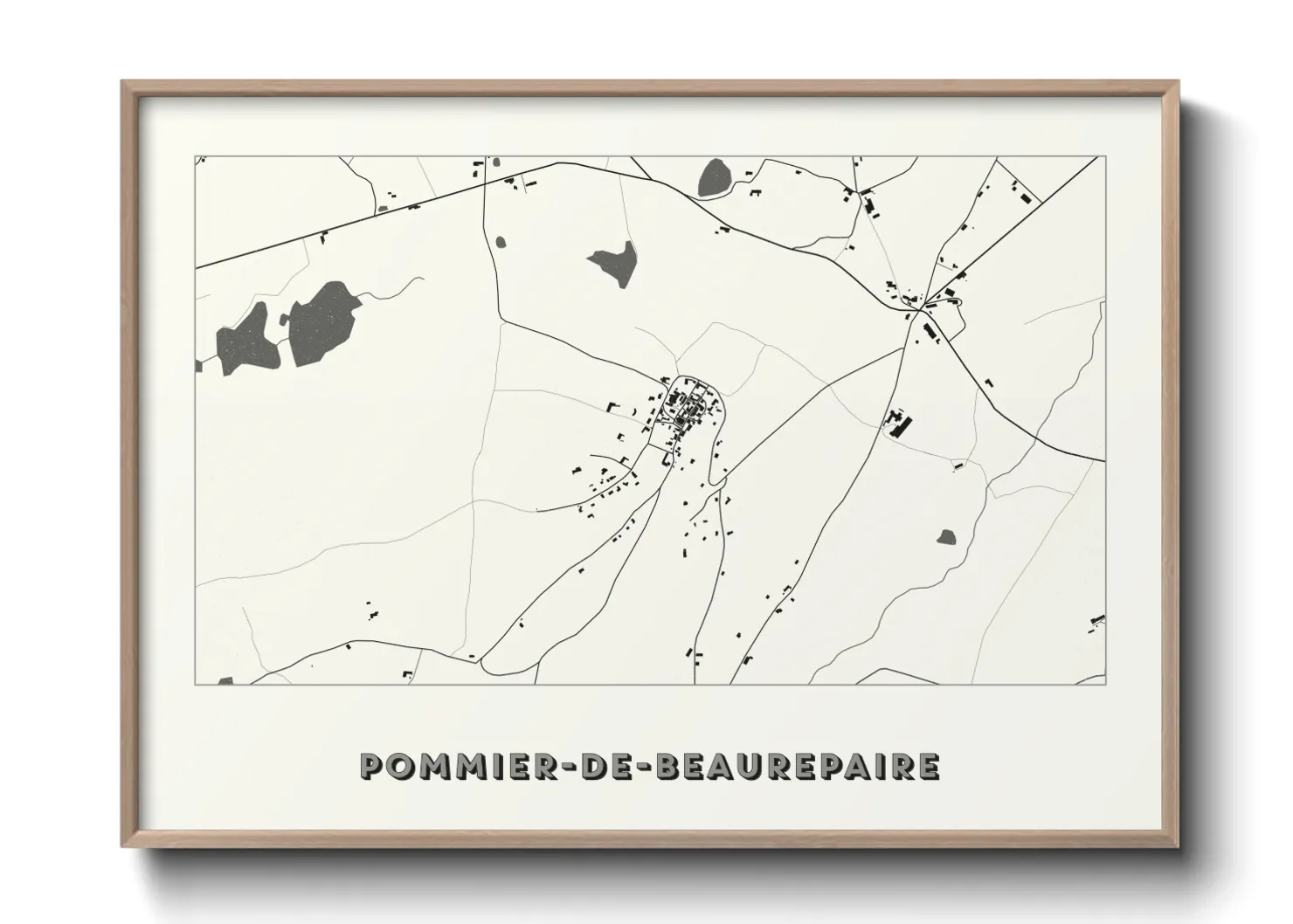 Une affiche de carte sur Pommier-de-Beaurepaire