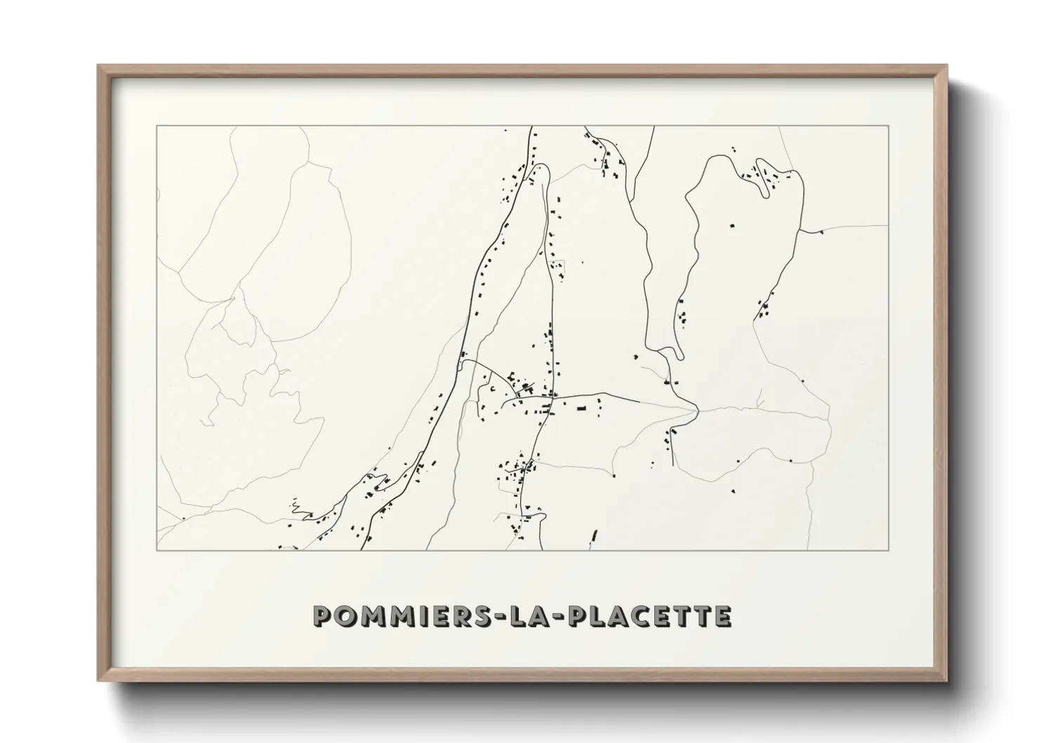 Une affiche de carte sur Pommiers-la-Placette