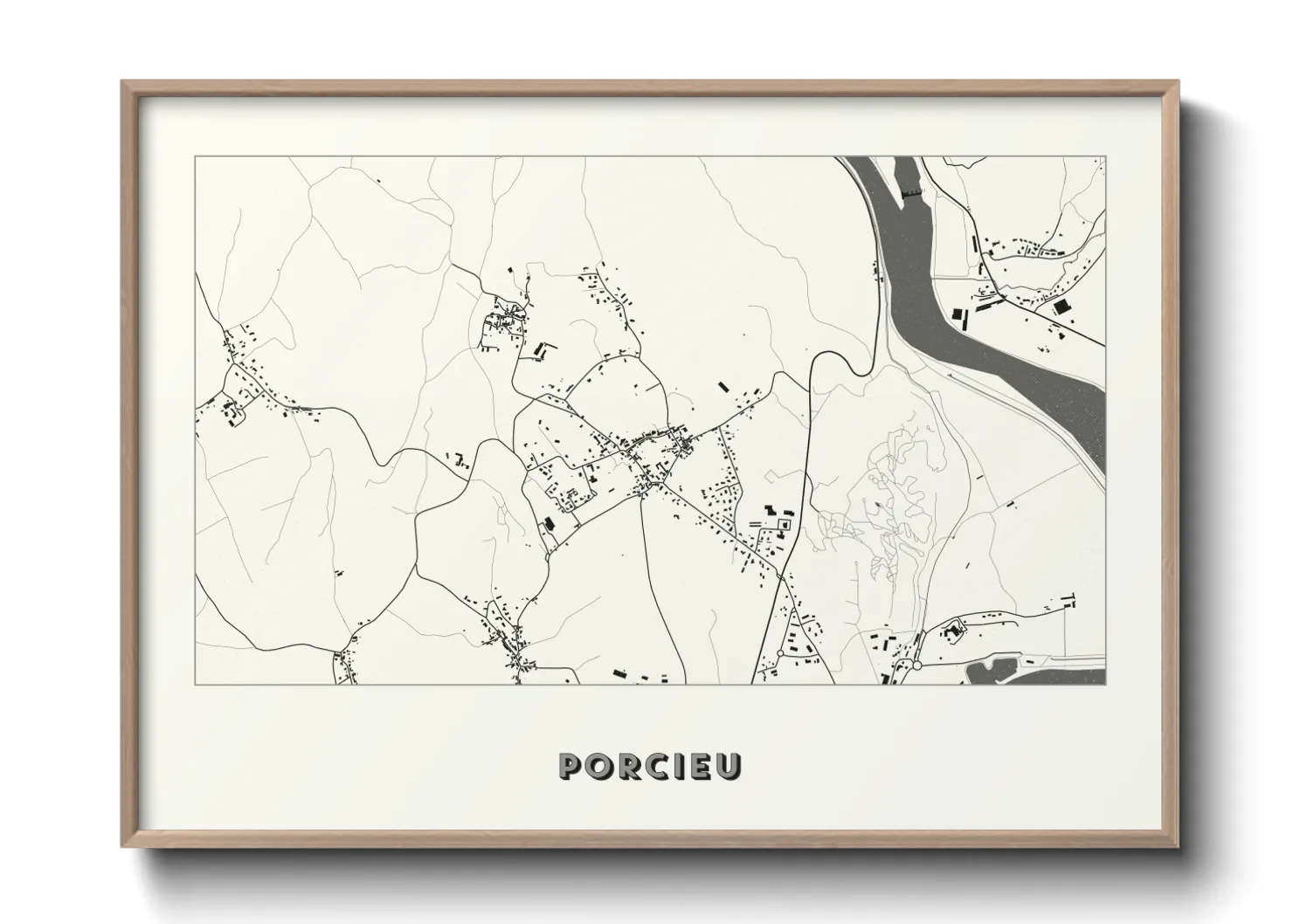 Une affiche de carte sur Porcieu