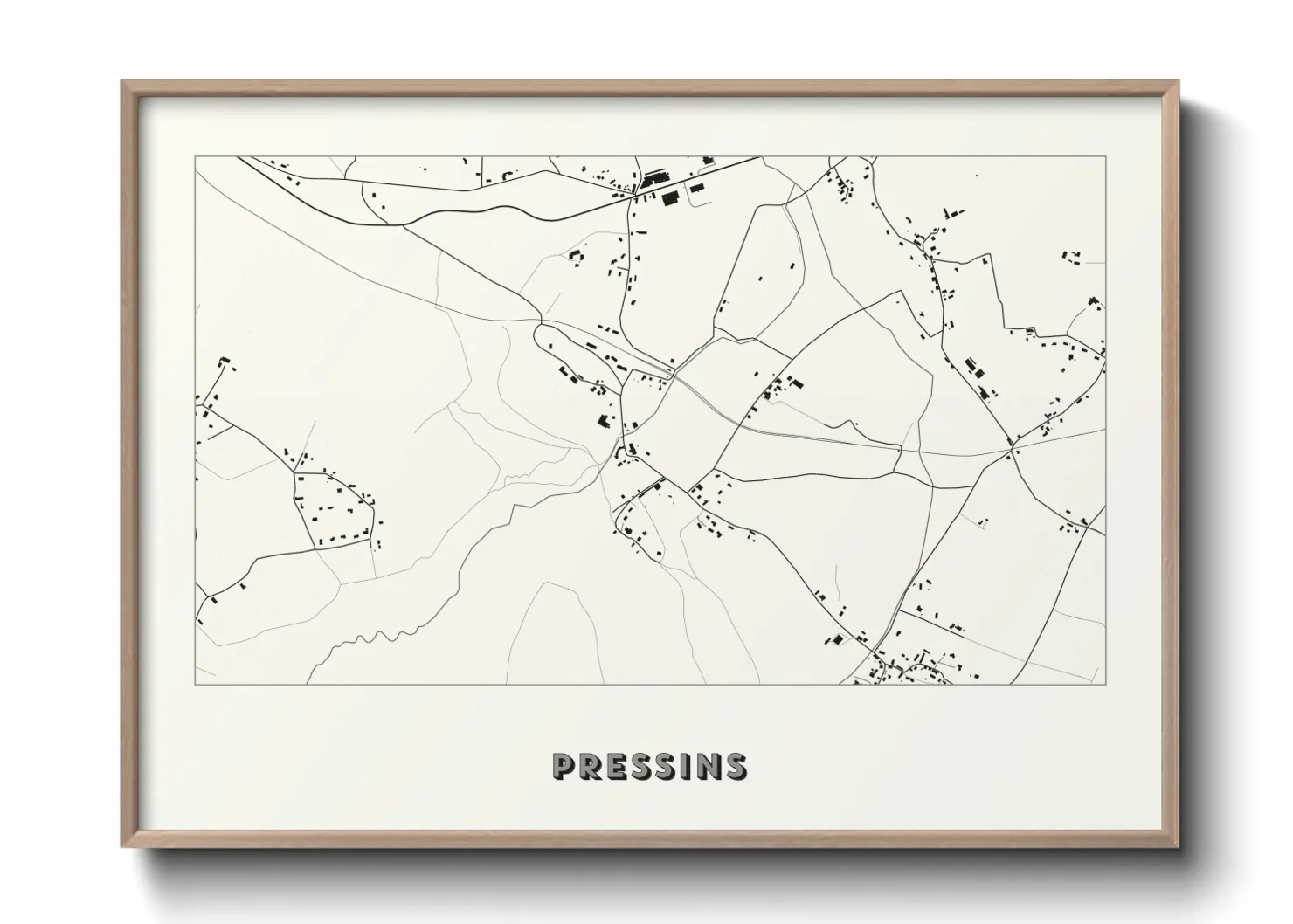 Une affiche de carte sur Pressins