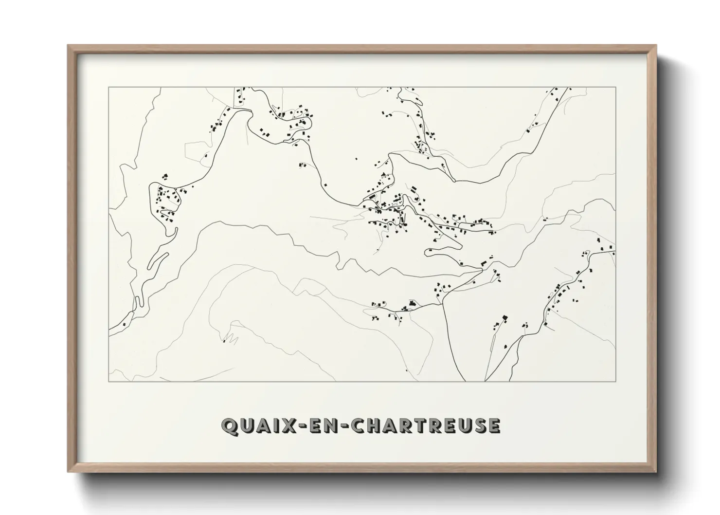 Une affiche de carte sur Quaix-en-Chartreuse