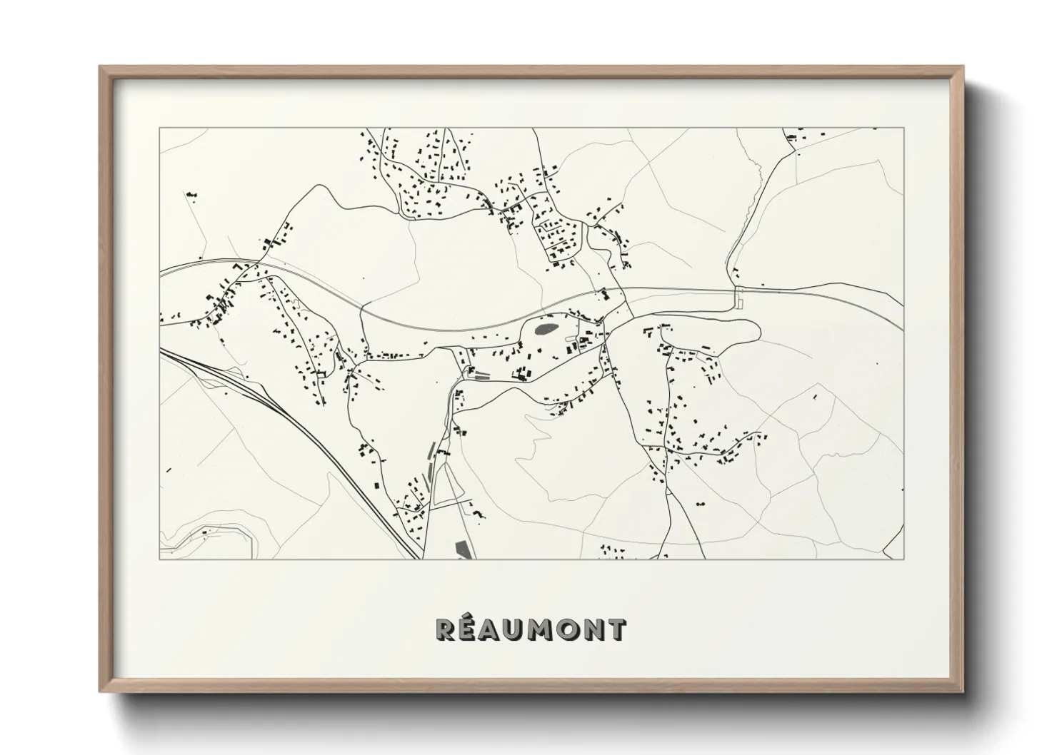 Une affiche de carte sur Réaumont