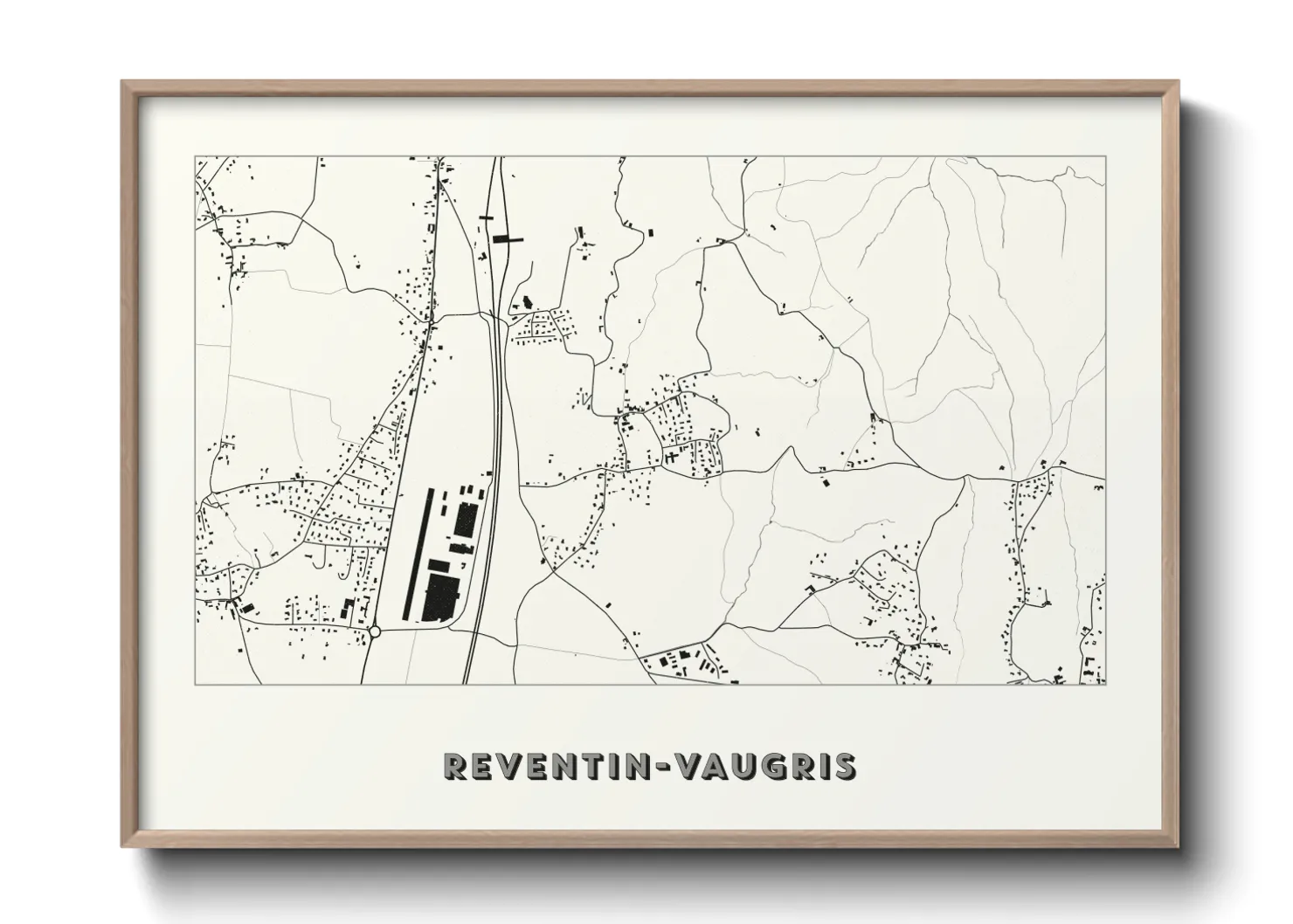 Une affiche de carte sur Reventin-Vaugris