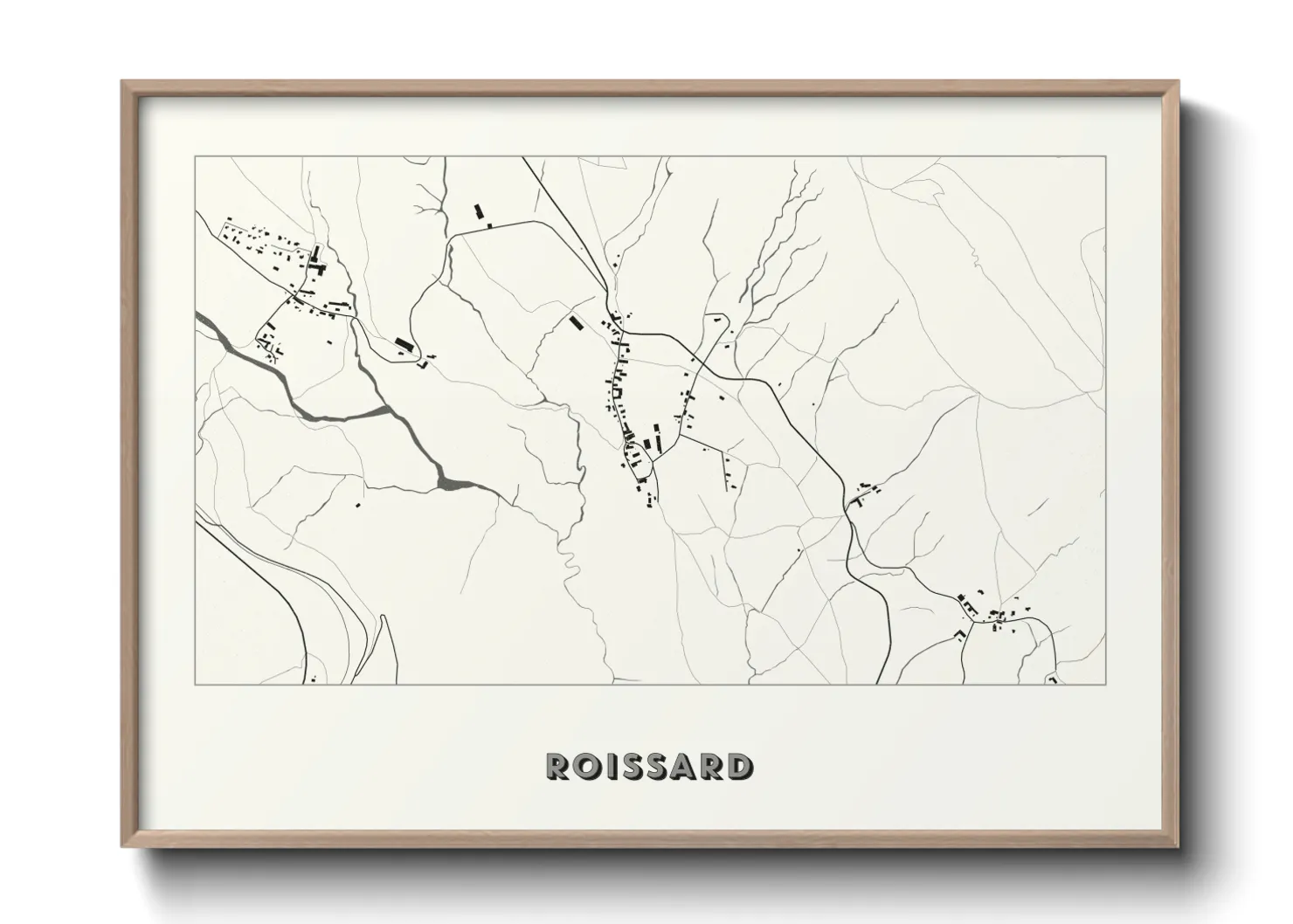 Une affiche de carte sur Roissard