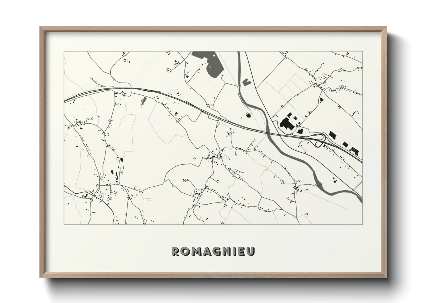 Une affiche de carte sur Romagnieu