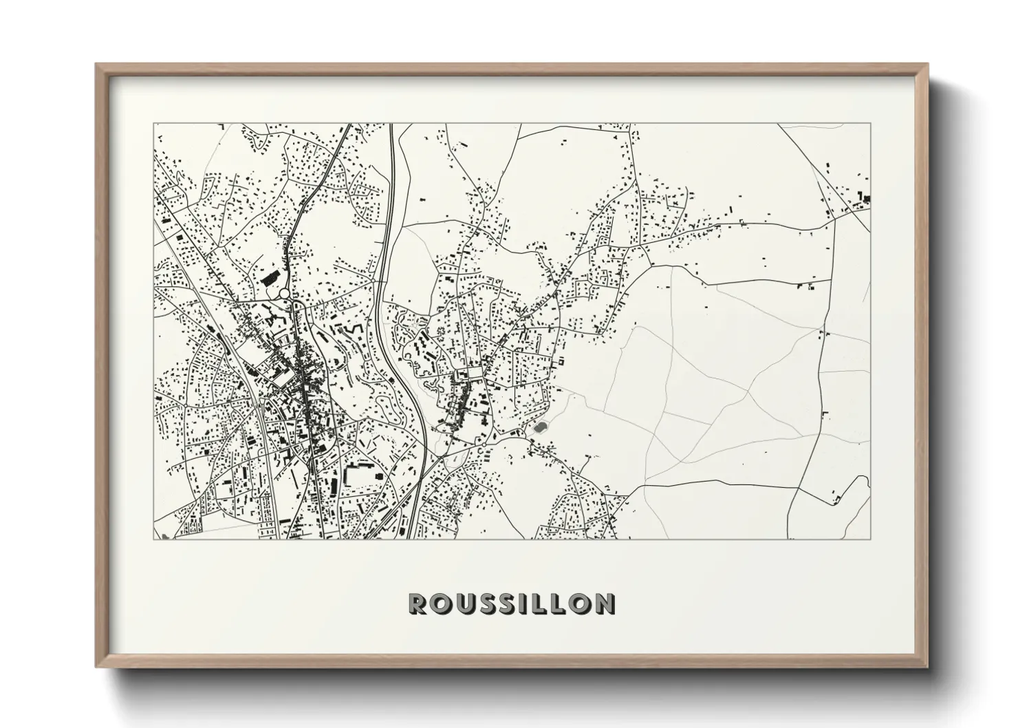 Une affiche de carte sur Roussillon