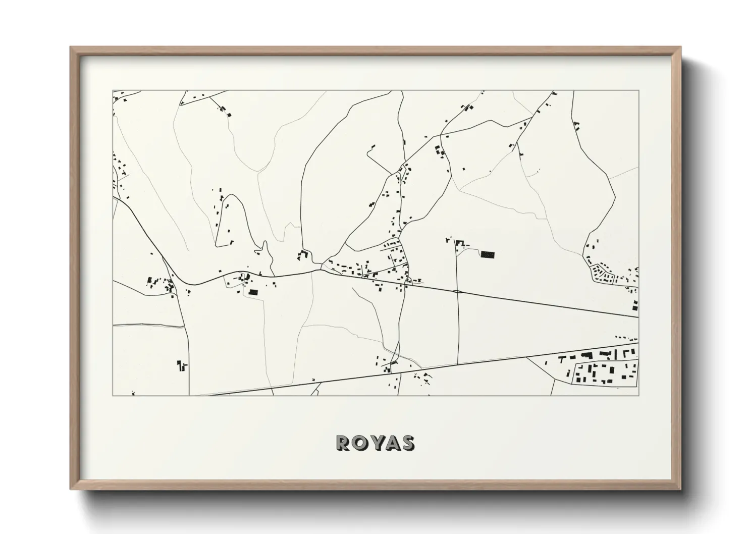 Une affiche de carte sur Royas