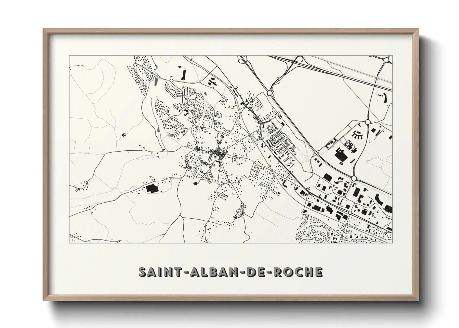 Une affiche de carte sur Saint-Alban-de-Roche