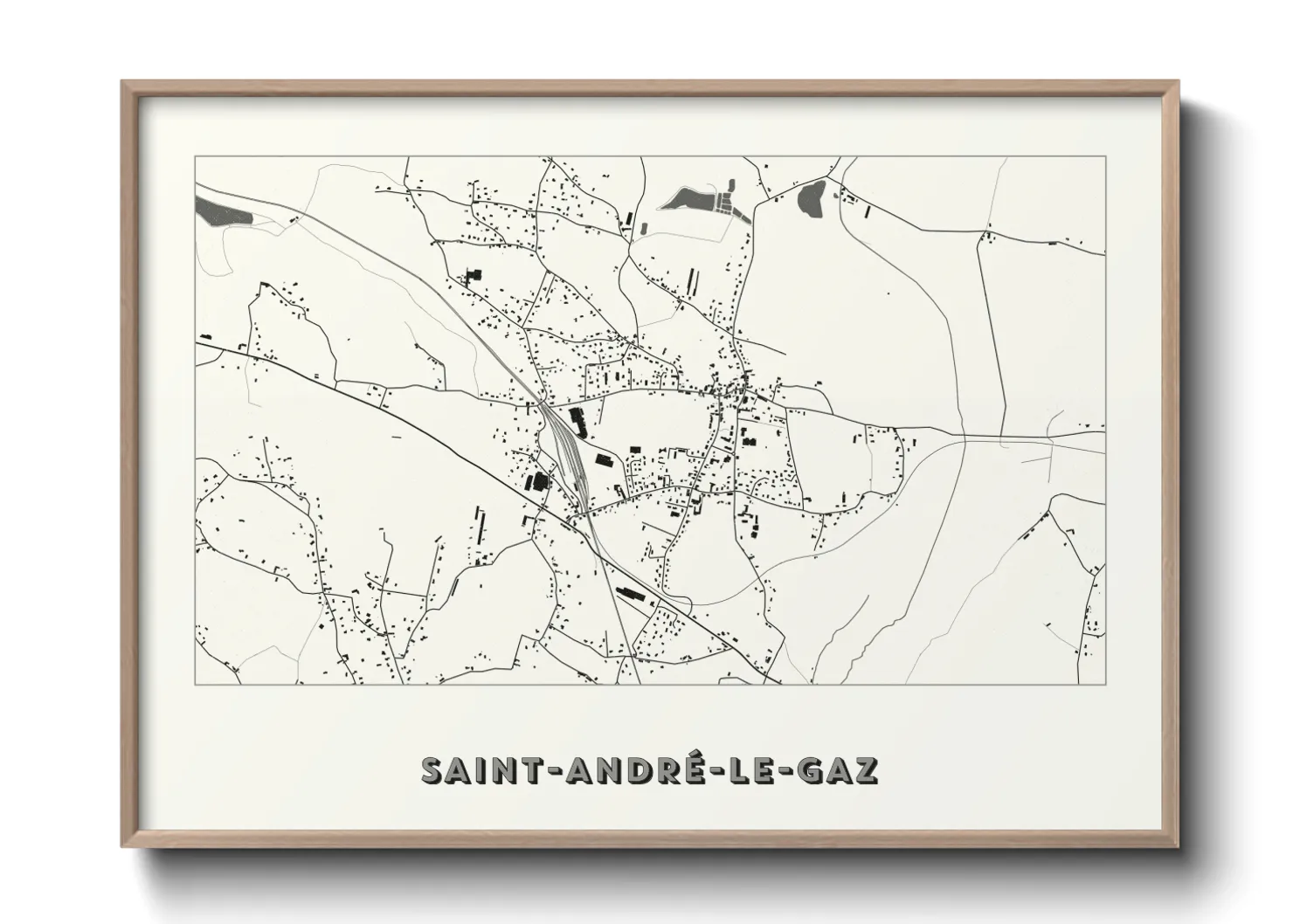 Une affiche de carte sur Saint-André-le-Gaz