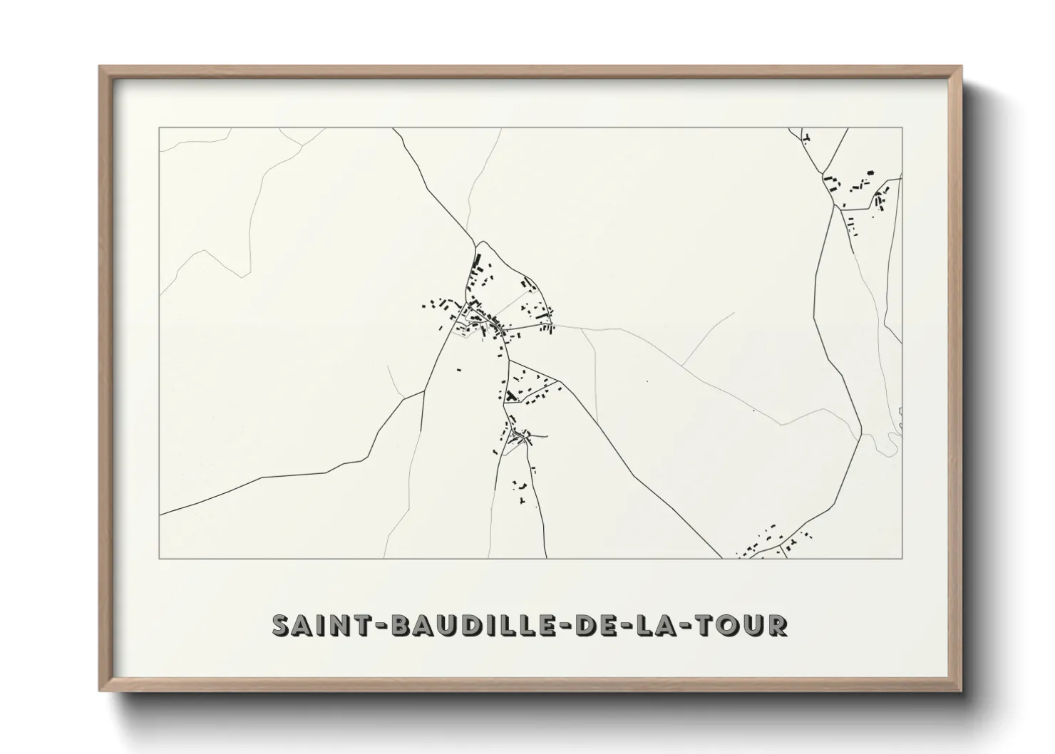 Une affiche de carte sur Saint-Baudille-de-la-Tour