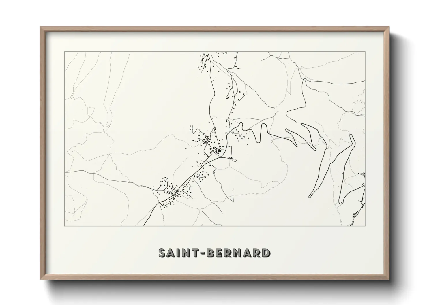 Une affiche de carte sur Saint-Bernard