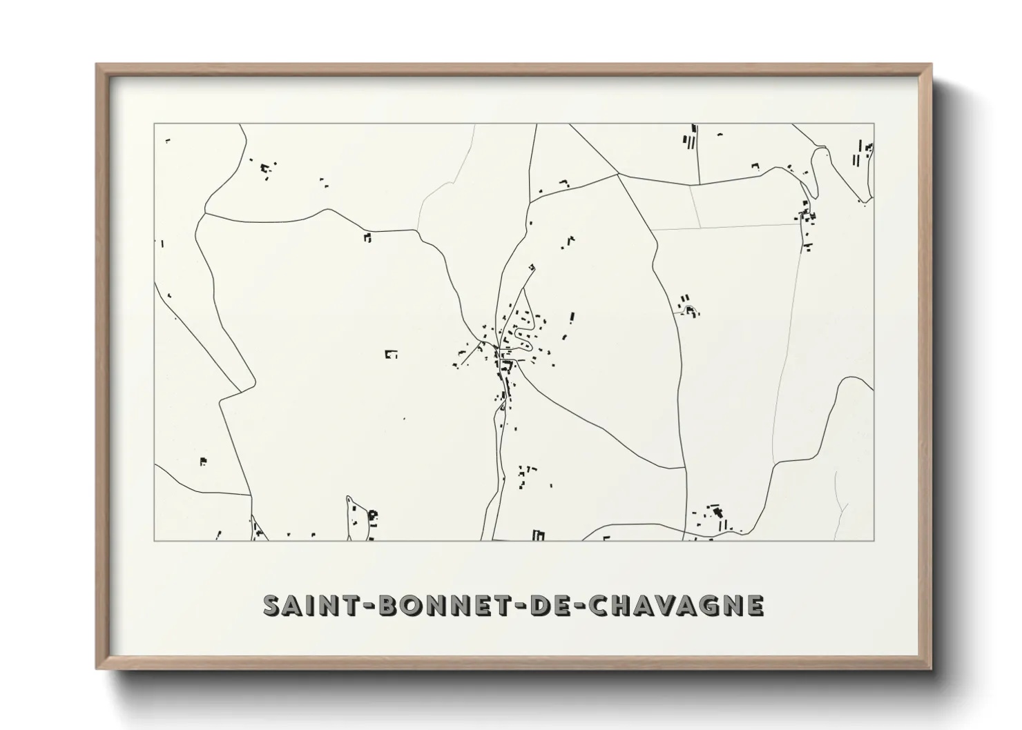 Une affiche de carte sur Saint-Bonnet-de-Chavagne