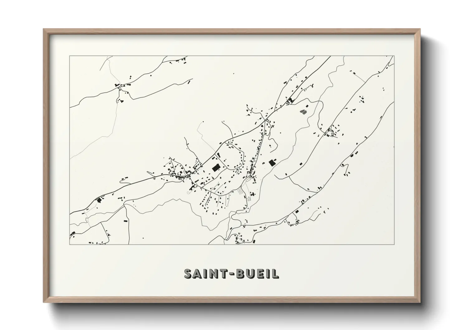 Une affiche de carte sur Saint-Bueil