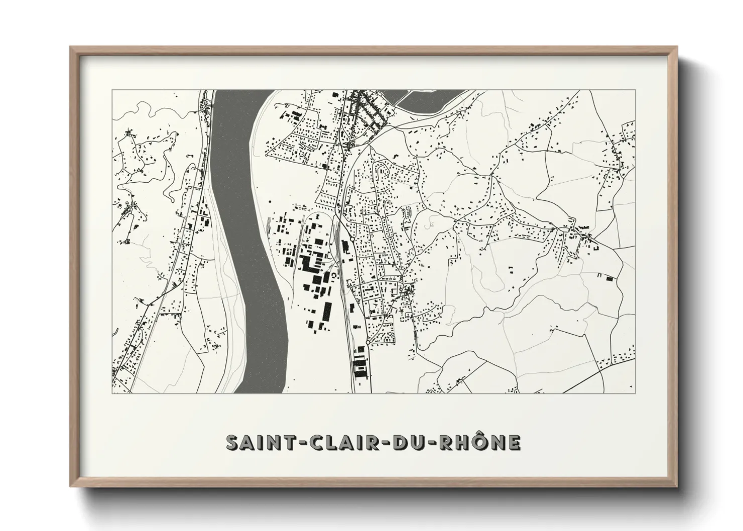 Une affiche de carte sur Saint-Clair-du-Rhône