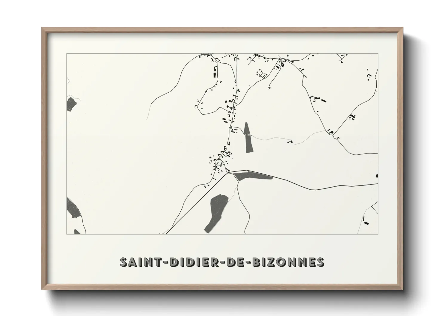 Une affiche de carte sur Saint-Didier-de-Bizonnes