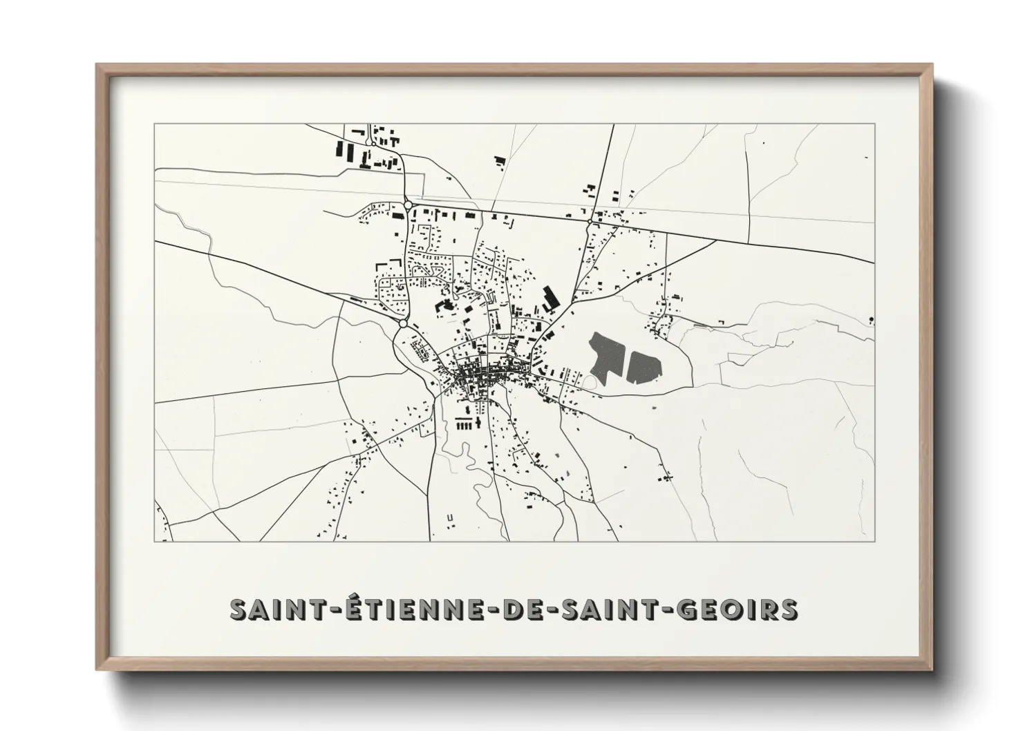 Une affiche de carte sur Saint-Étienne-de-Saint-Geoirs