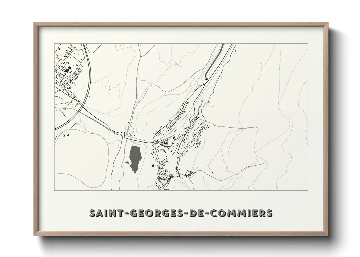 Une affiche de carte sur Saint-Georges-de-Commiers