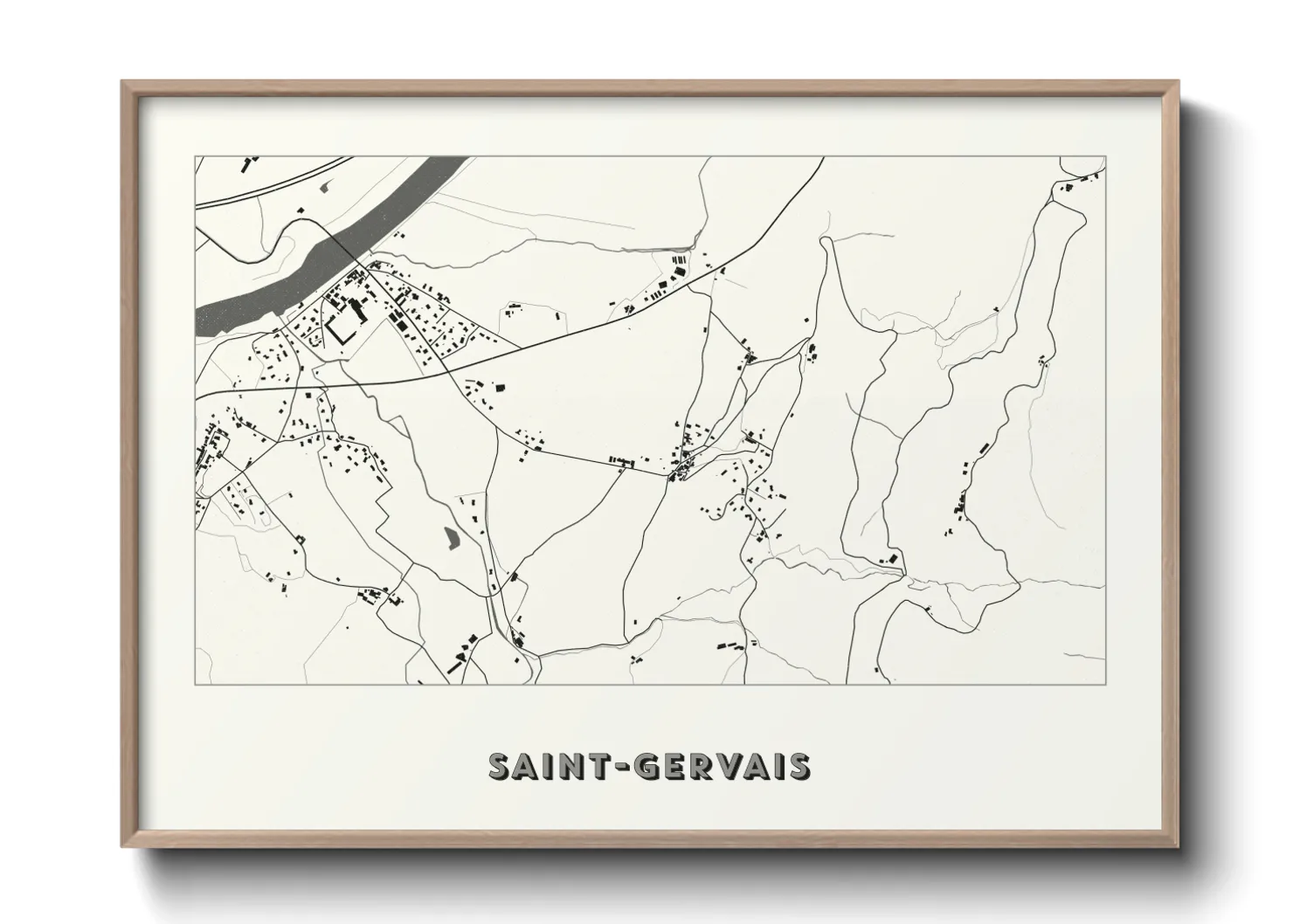 Une affiche de carte sur Saint-Gervais