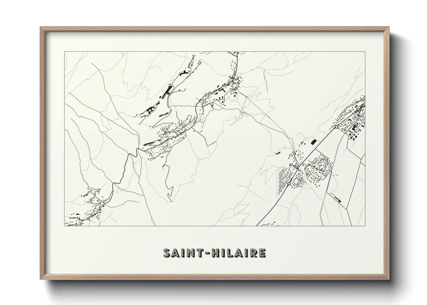 Une affiche de carte sur Saint-Hilaire