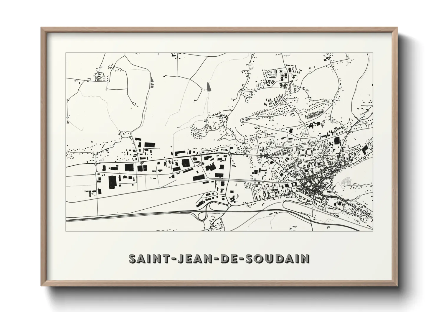 Une affiche de carte sur Saint-Jean-de-Soudain