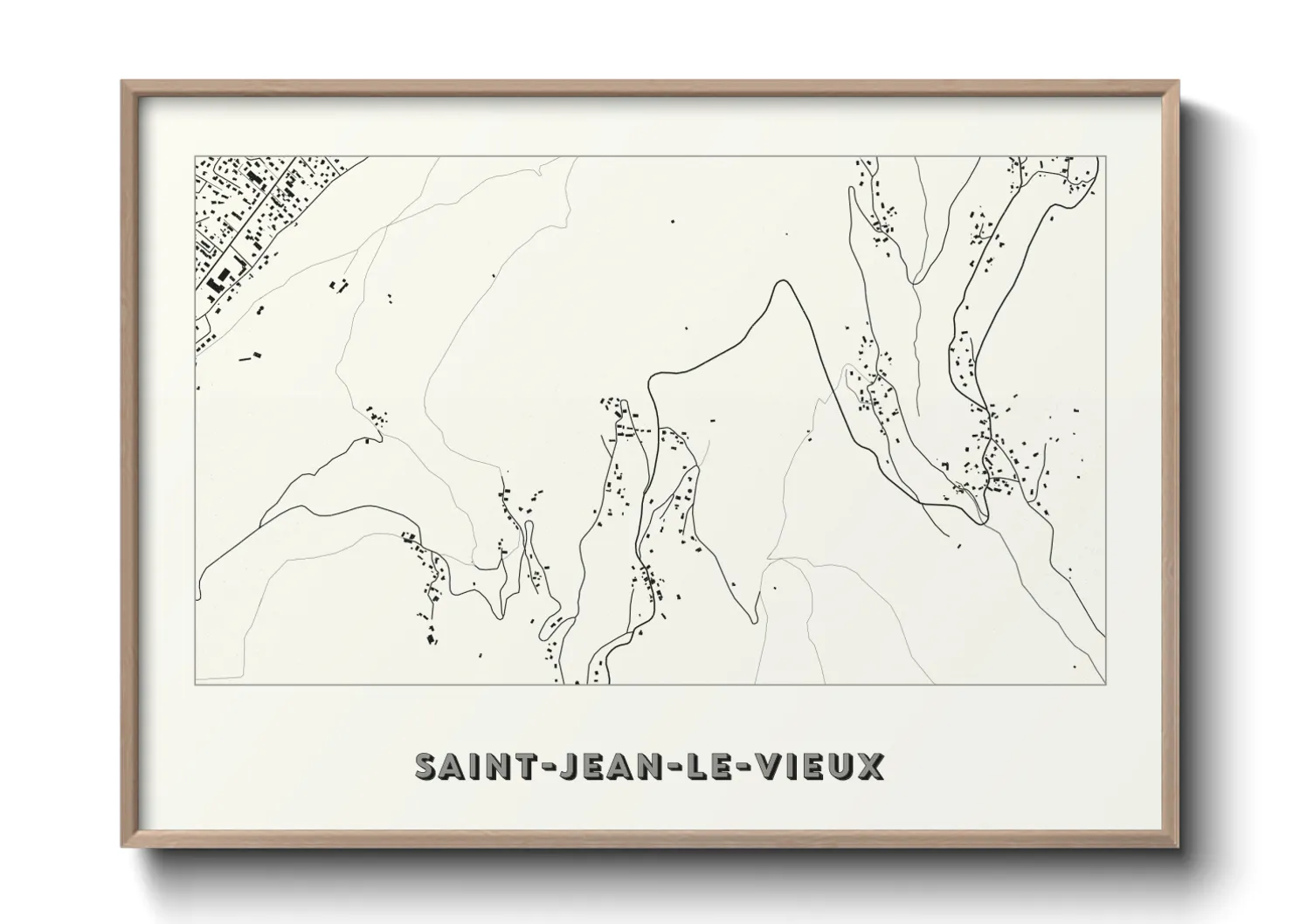 Une affiche de carte sur Saint-Jean-le-Vieux