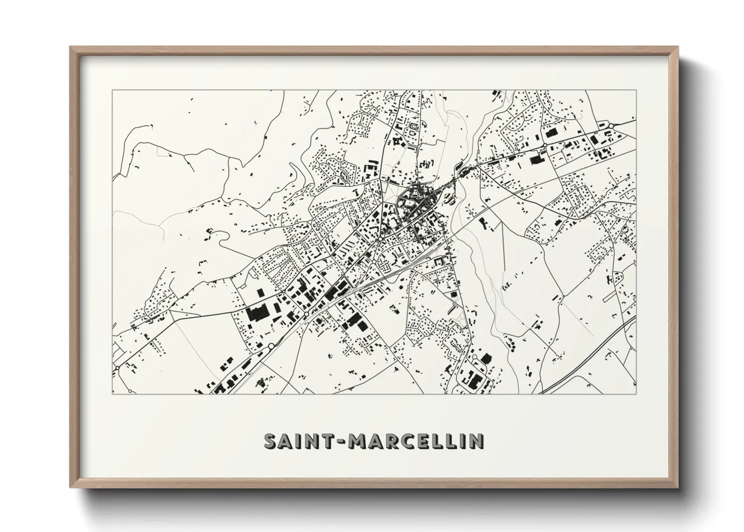 Une affiche de carte sur Saint-Marcellin
