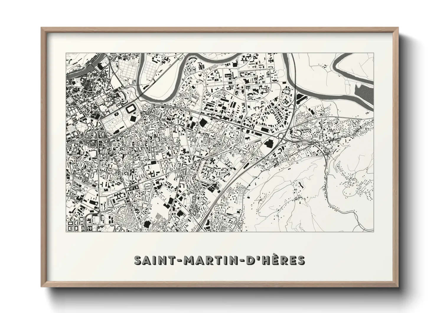 Une affiche de carte sur Saint-Martin-d'Hères