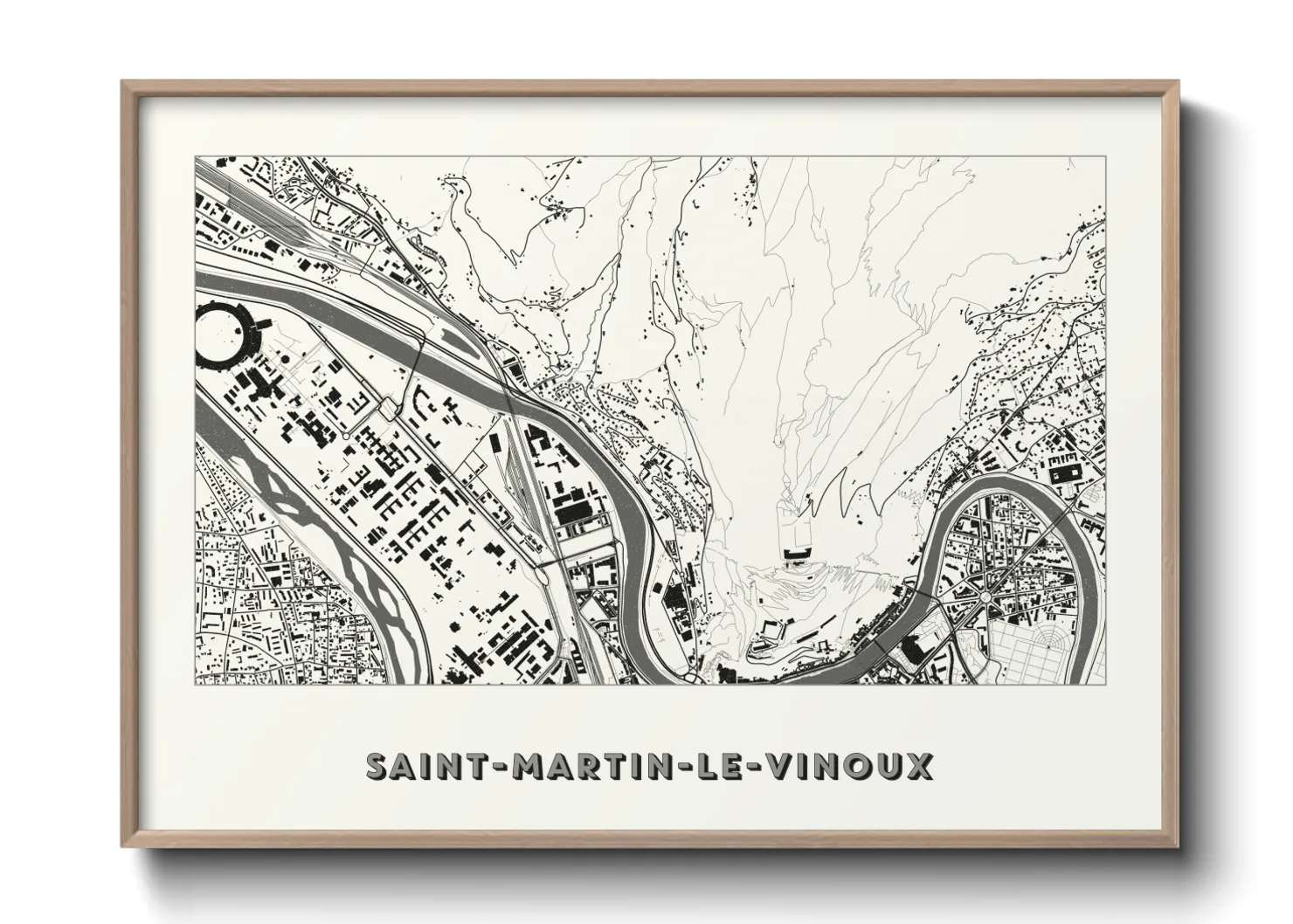 Une affiche de carte sur Saint-Martin-le-Vinoux