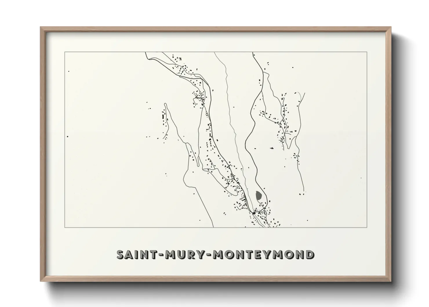 Une affiche de carte sur Saint-Mury-Monteymond