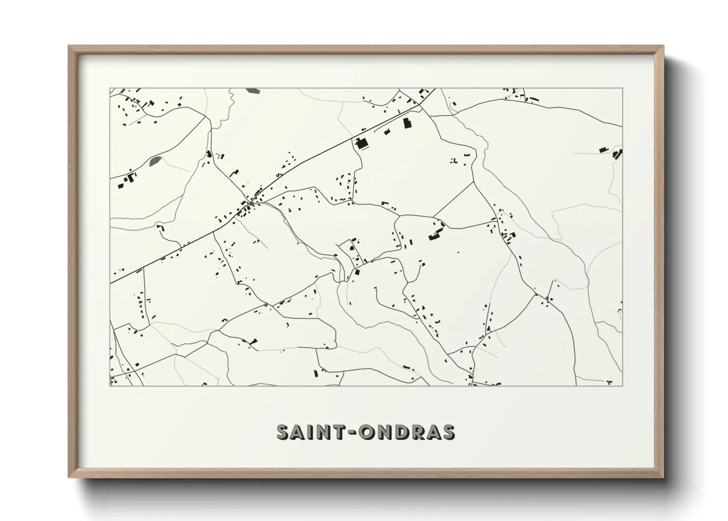 Une affiche de carte sur Saint-Ondras