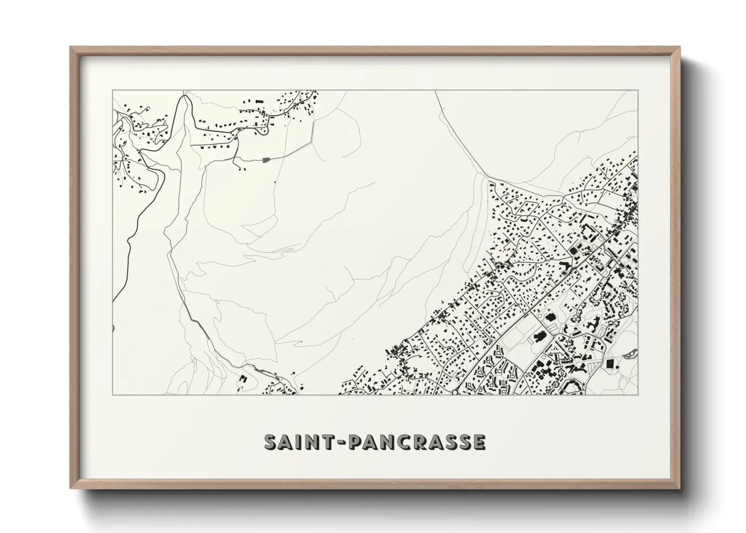 Une affiche de carte sur Saint-Pancrasse