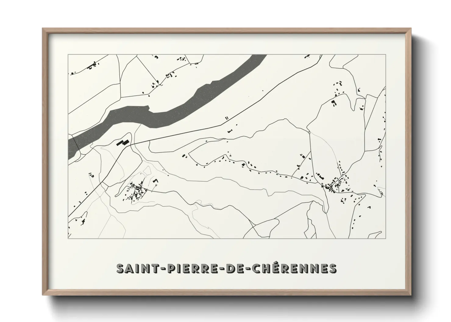 Une affiche de carte sur Saint-Pierre-de-Chérennes