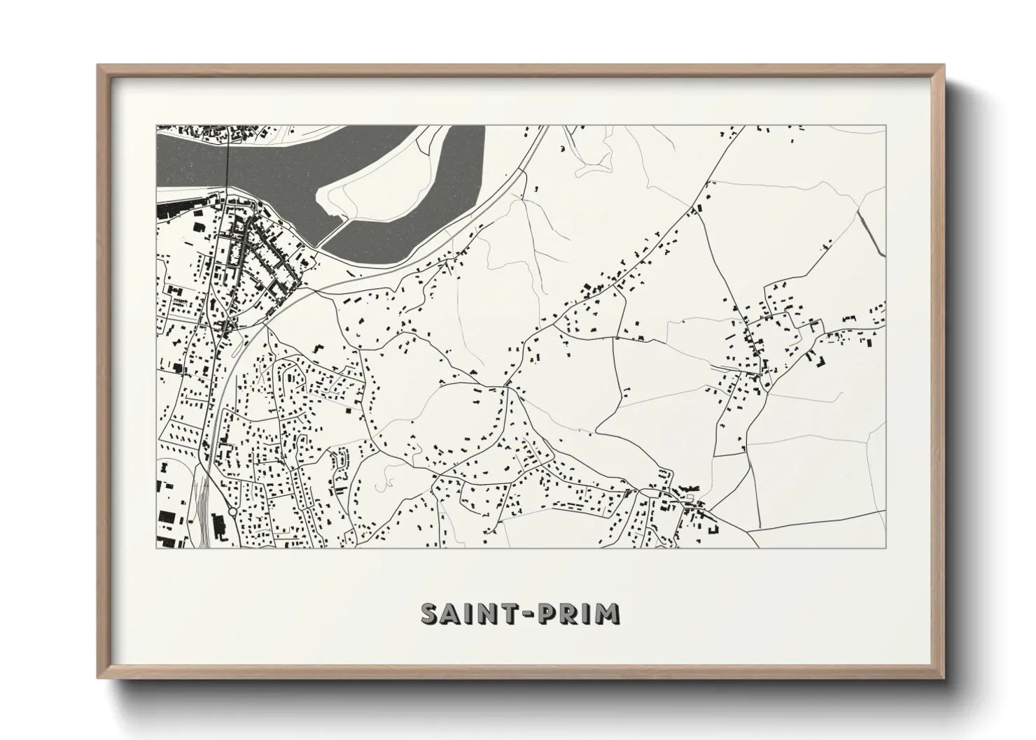 Une affiche de carte sur Saint-Prim