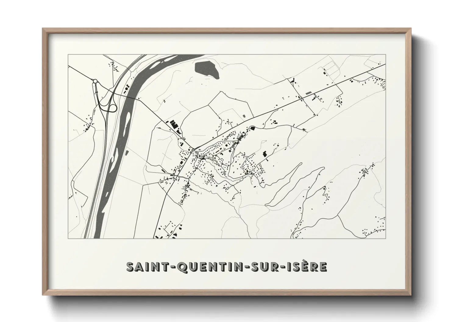 Une affiche de carte sur Saint-Quentin-sur-Isère