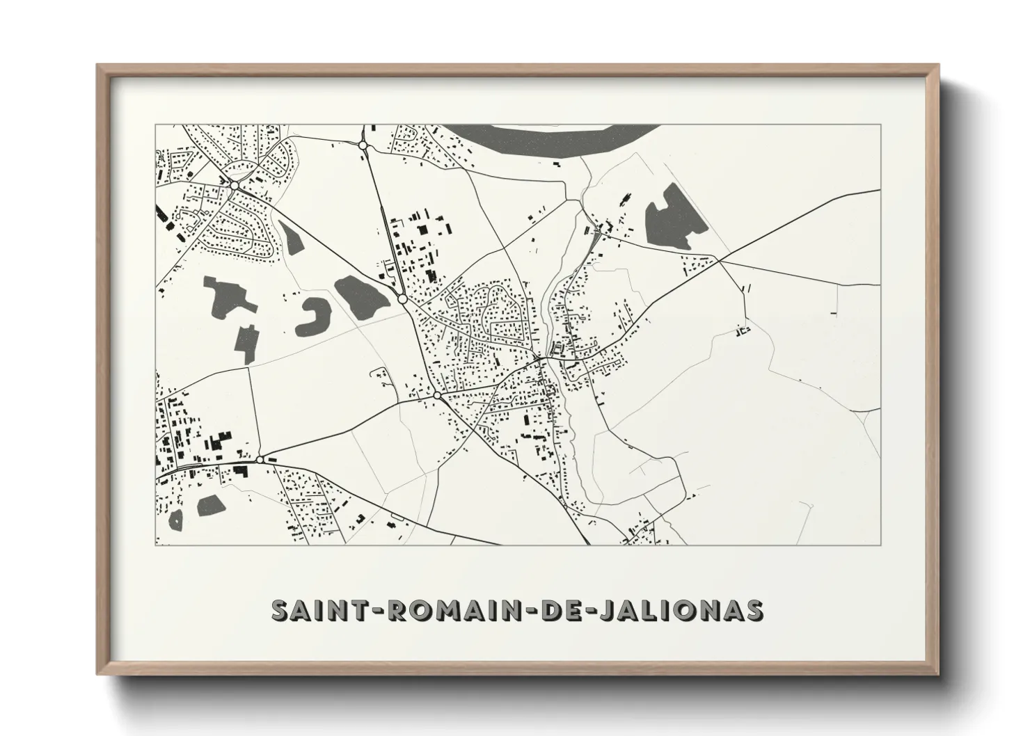 Une affiche de carte sur Saint-Romain-de-Jalionas