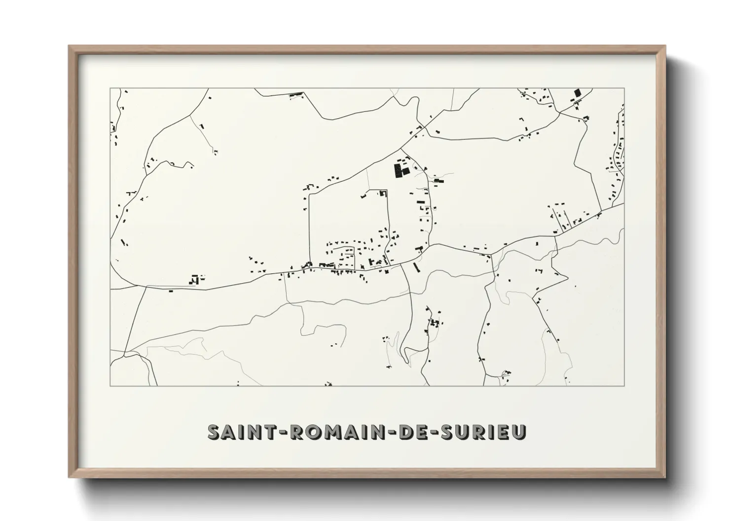 Une affiche de carte sur Saint-Romain-de-Surieu