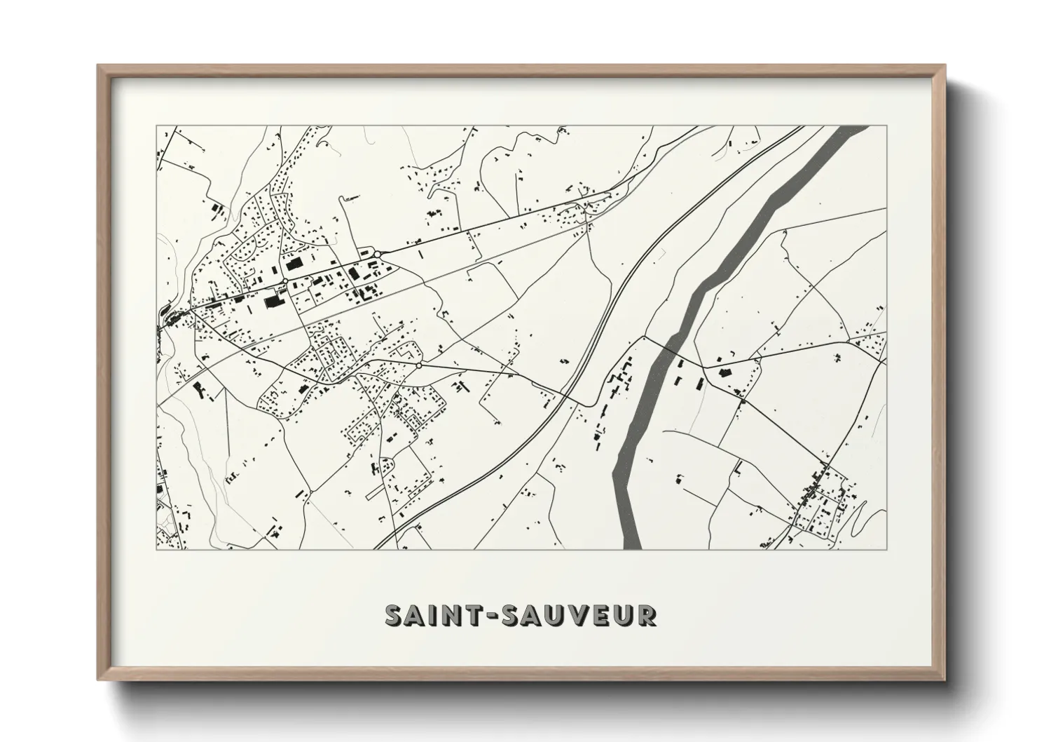 Une affiche de carte sur Saint-Sauveur